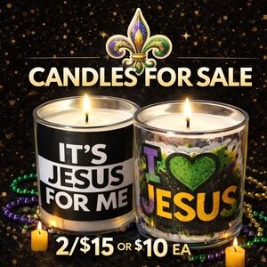 It's Jesus 4ME & I Love Jesus Candles (Sugar Plum & Pine Scents)